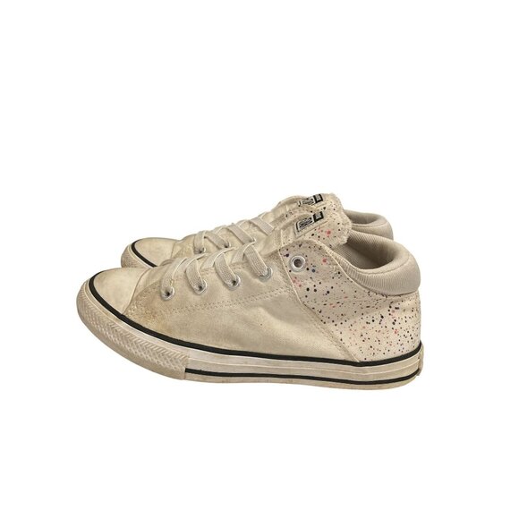 Converse All Star Junior  Size 3 Beige Colorful Splatter Hi-Top Sneakers shoes - Picture 3 of 9